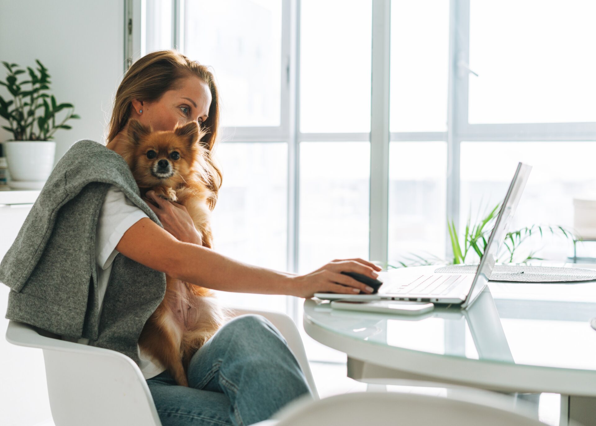 woman with dog