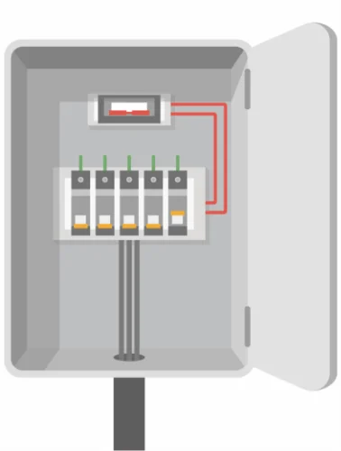 Sketch of a power box, representing electrical services in Holmen, WI
